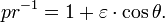 \ pr^{-1 }  = 1+  \varepsilon\cdot\cos\theta . 