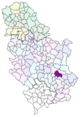 Location of Niš within Serbia