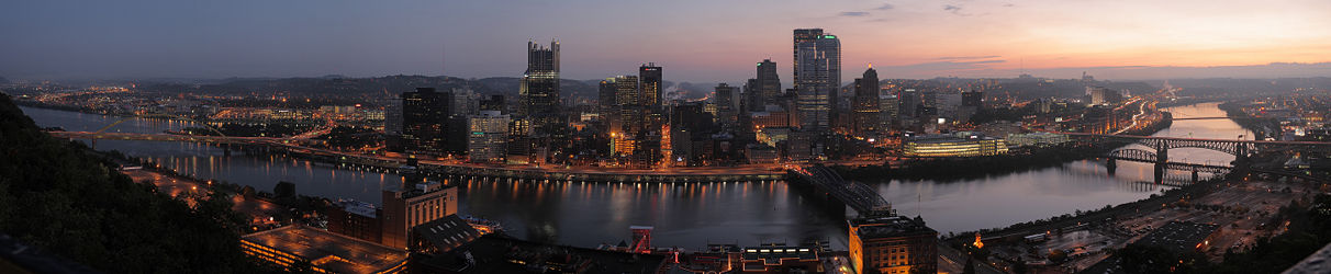 The city of Pittsburgh at dawn