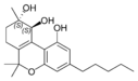 Chemical structure of (+)-trans-cannabitriol.