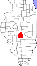 Map of Illinois highlighting Christian County