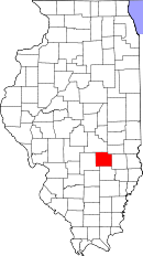 Map of Illinois highlighting Effingham County