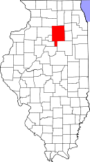 Map of Illinois highlighting LaSalle County