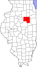 Map of Illinois highlighting Livingston County