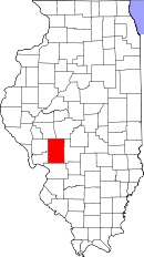 Map of Illinois highlighting Macoupin County