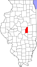 Map of Illinois highlighting Piatt County