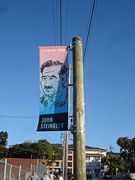 Flag honoring Steinbeck in Monterey, California