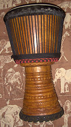 A Lenke Wood Djembe From Conakry, Guinea, West Africa