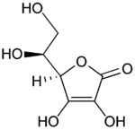 Ascorbic acid structure.png