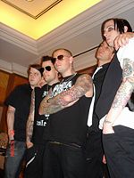 From left to right: Paul Thomas, Joel Madden, Benji Madden, Dean Butterworth, and Billy Martin.