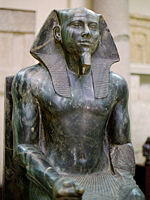 Statue of Khafra, originally found at Mit Rahina, now residing in the Egyptian Museum, in Cairo