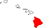 Map of Hawaii highlighting Hawaiʻi County