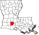 State map highlighting Acadia Parish