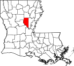 State map highlighting La Salle Parish