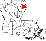 State map highlighting Madison Parish