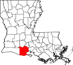 State map highlighting Vermilion Parish