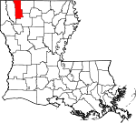 State map highlighting Webster Parish