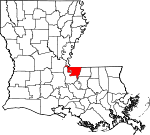 State map highlighting West Feliciana Parish