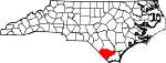 State map highlighting Columbus County