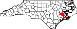 State map highlighting Craven County