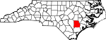 State map highlighting Duplin County