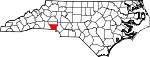 State map highlighting Gaston County