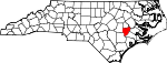 State map highlighting Lenoir County