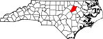 State map highlighting Nash County