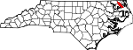 State map highlighting Pasquotank County