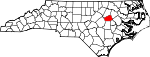 State map highlighting Wilson County