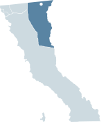 Location of Mexicali within Baja California