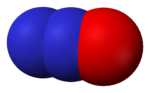 Nitrous oxide - space-filling model