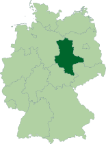 Map of Germany, location of Saxony-Anhalt highlighted