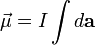 \vec{\mu}=I\int d \mathbf{a}