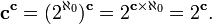  \mathbf c ^{\mathbf c}  =  (2^{\aleph_0})^{\mathbf c}  = 2^{\mathbf c\times\aleph_0} = 2^{\mathbf c}.