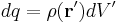 dq = \rho(\mathbf{r^\prime})dV^\prime