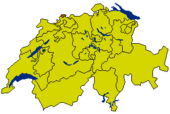 Map of Switzerland highlighting the Canton of Basel-City