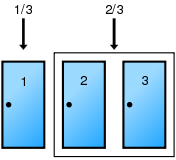 Player's pick has a 1/3 chance while the other two doors have a 2/3 chance.