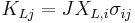 K_{Lj}=J X_{L,i} \sigma_{ij} \! 