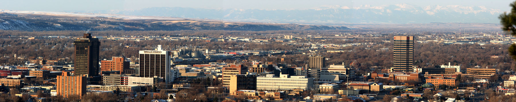 Panorama over Billings, Montana with the Beartooth Mountains in the Background