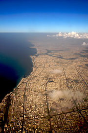 Aerial view of the city of Ajman