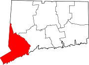 Map of Connecticut highlighting Fairfield County.svg