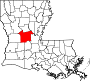 State map highlighting Rapides Parish