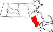 State map highlighting Bristol County