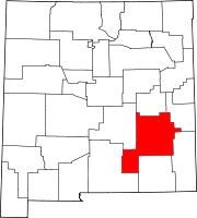 Map of New Mexico highlighting Chaves County