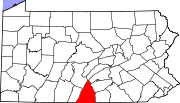 Map of Pennsylvania highlighting Franklin County.svg