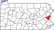 Map of Pennsylvania highlighting Northampton County.svg