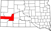 Map of South Dakota highlighting Pennington County.svg