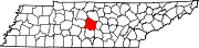 Map of Tennessee highlighting Rutherford County.svg