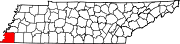 Map of Tennessee highlighting Shelby County.svg